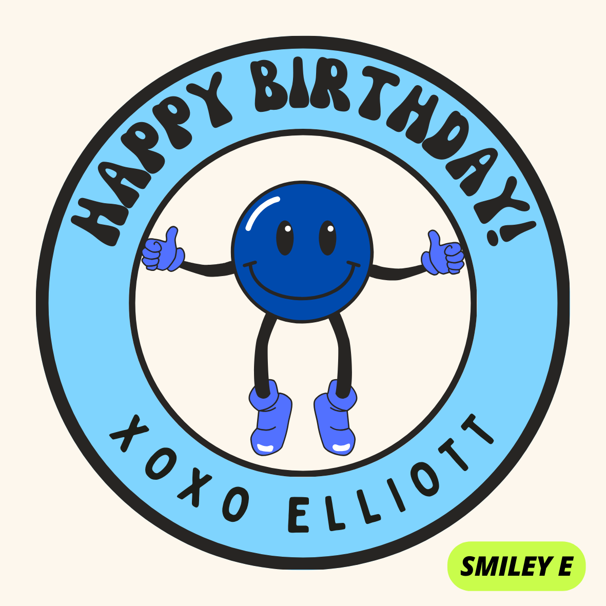SMILEY FACE THEME HAPPY BIRTHDAY STICKERS