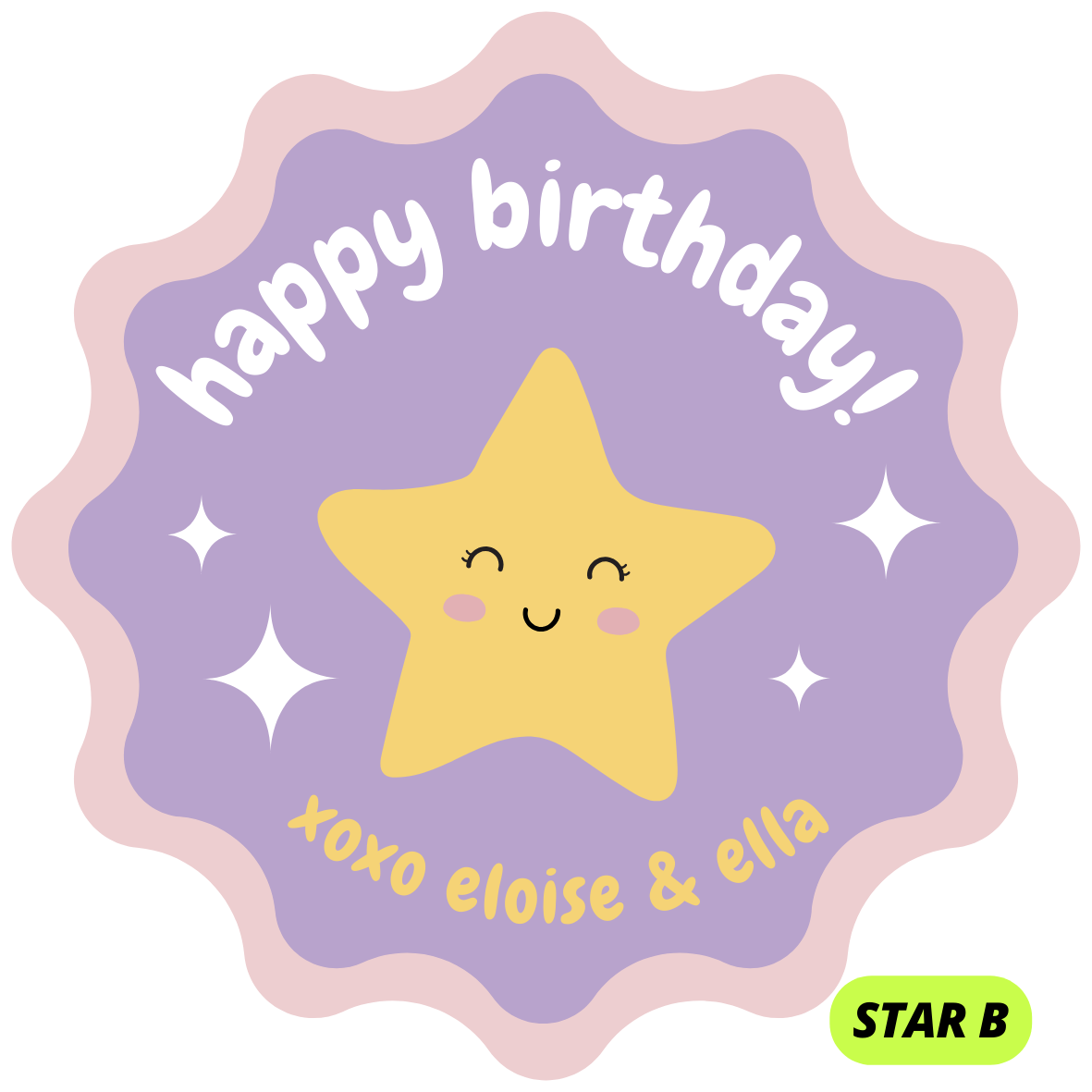 STARS THEME HAPPY BIRTHDAY STICKERS
