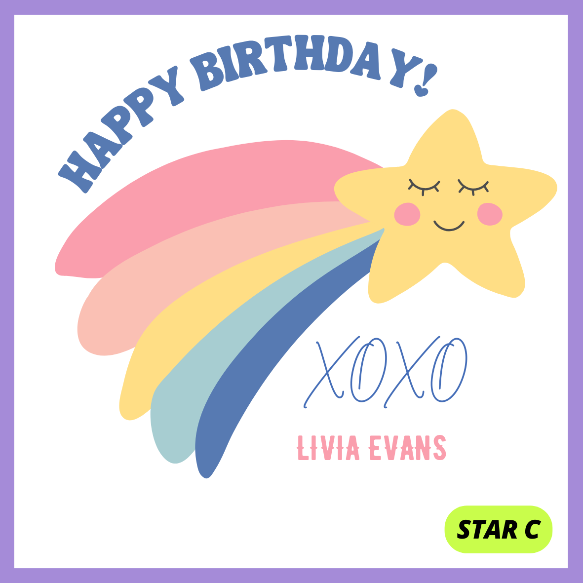 STARS THEME HAPPY BIRTHDAY STICKERS