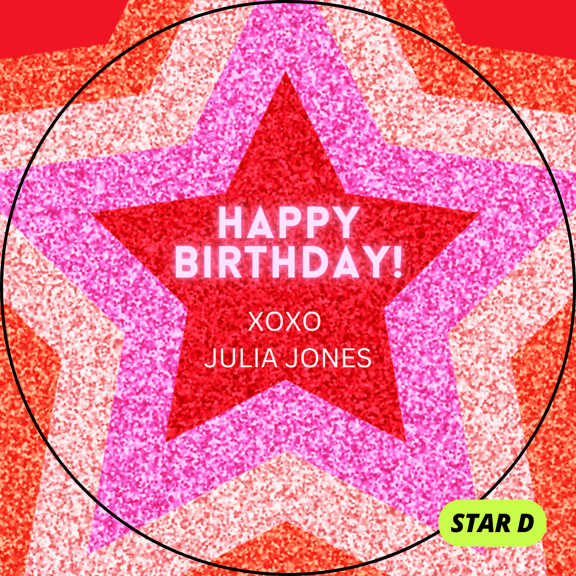 STARS THEME HAPPY BIRTHDAY STICKERS
