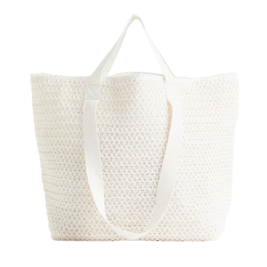 White Crochet Overnight Bag | Custom travel bag