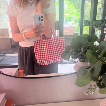 NEW Gingham Tote Bag | Black or Red | 2 Sizes available