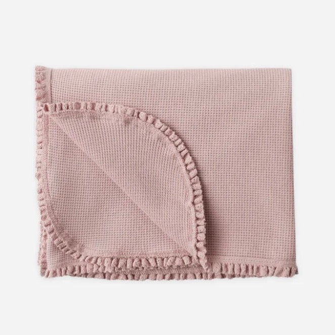 *Limited Edition* Dusty Blush Waffle Blanket | Lightweight baby blanket
