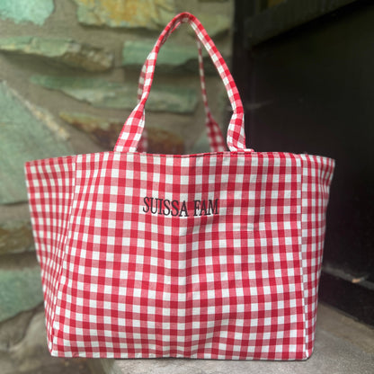 NEW Gingham Tote Bag | Black or Red | 2 Sizes available
