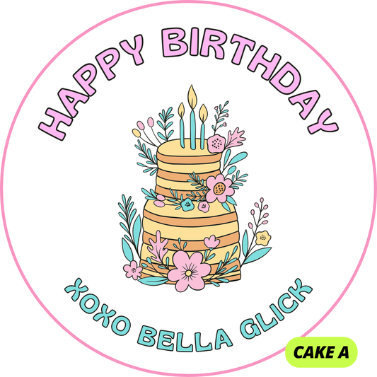 CAKE & TREATS THEME HAPPY BIRTHDAY STICKERS