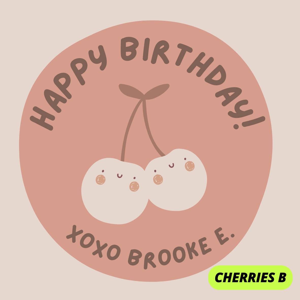 CHERRIES THEME HAPPY BIRTHDAY STICKERS