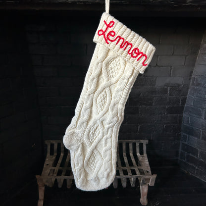 Custom Christmas Stocking | Hand embroidered stocking