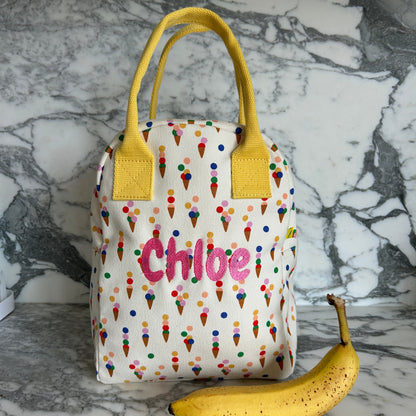 Custom Lunch or Snack Bag ICE CREAM | Clean, Non-Toxic Machine Washable