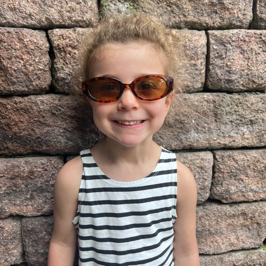 Toddler leopard oval sunglasses