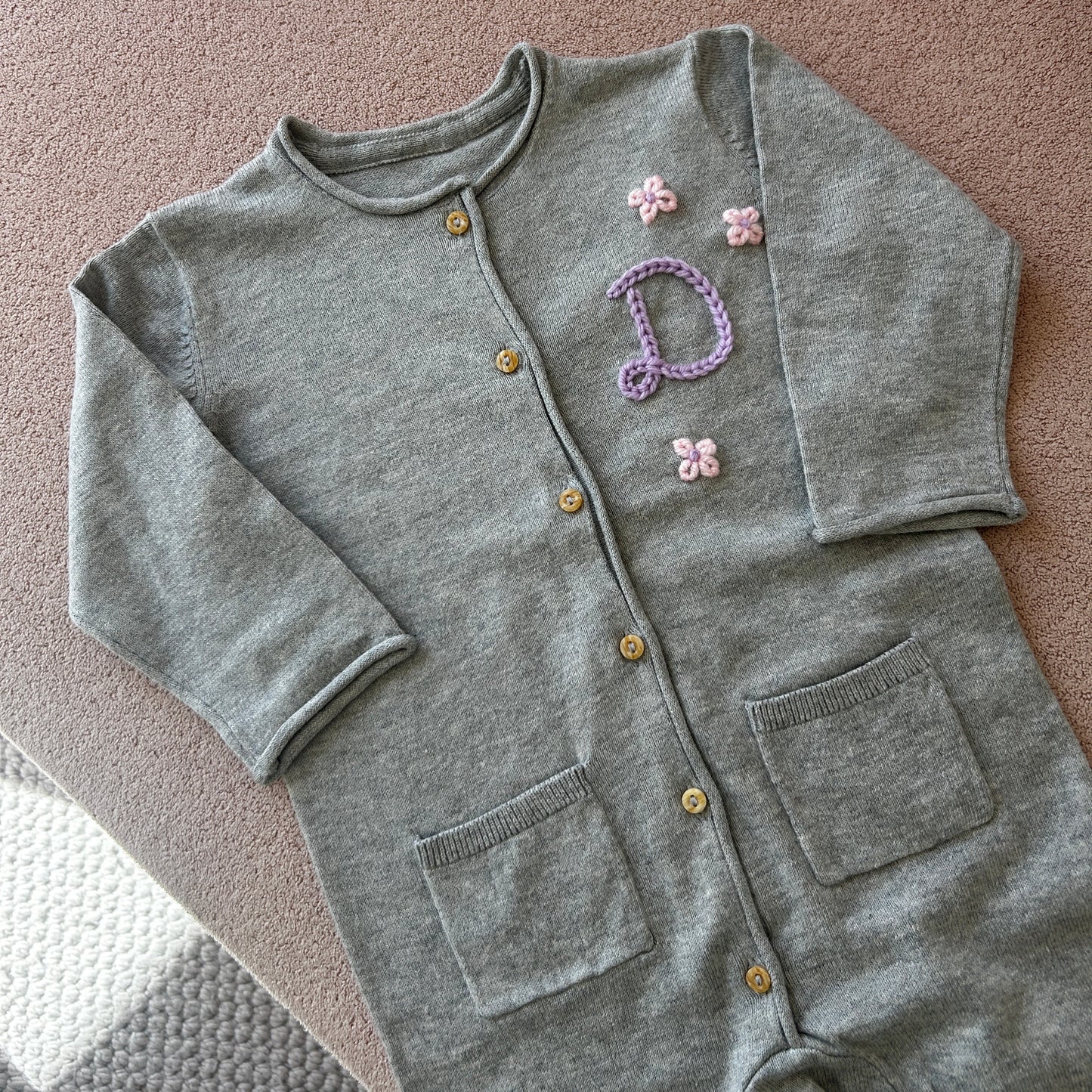 Fine Knit Light Onesie For Babies 3-6 Months | Beige or Grey
