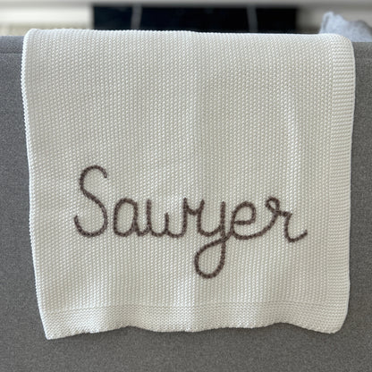 Solid Colour Baby Blanket Sage Green | Custom Baby Blanket Gift in Many Colors