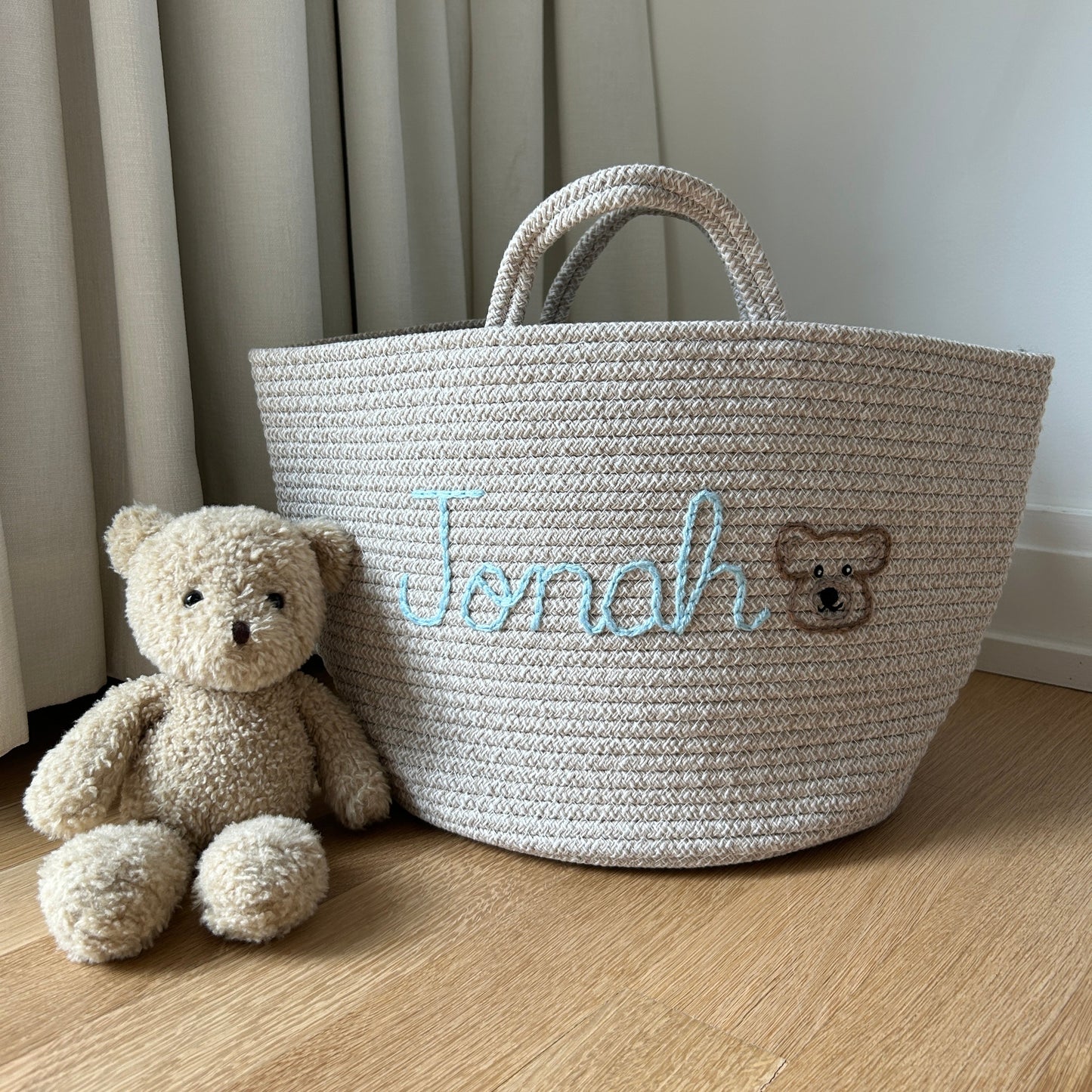 Les Bins Size Large, BEIGE | Storage Bins for Nursery, Playroom & More