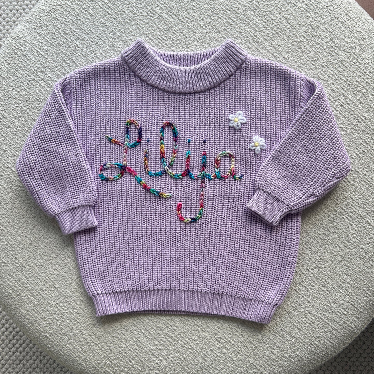 Custom Name Sweater | Multiple Colors Oversized Knit Newborn to 6 Years