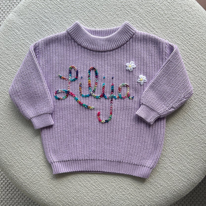 Custom Name Sweater | Multiple Colors Oversized Knit Newborn to 6 Years