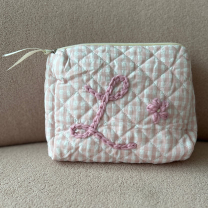 Gingham pouch | Available in Pink, Green or Purple