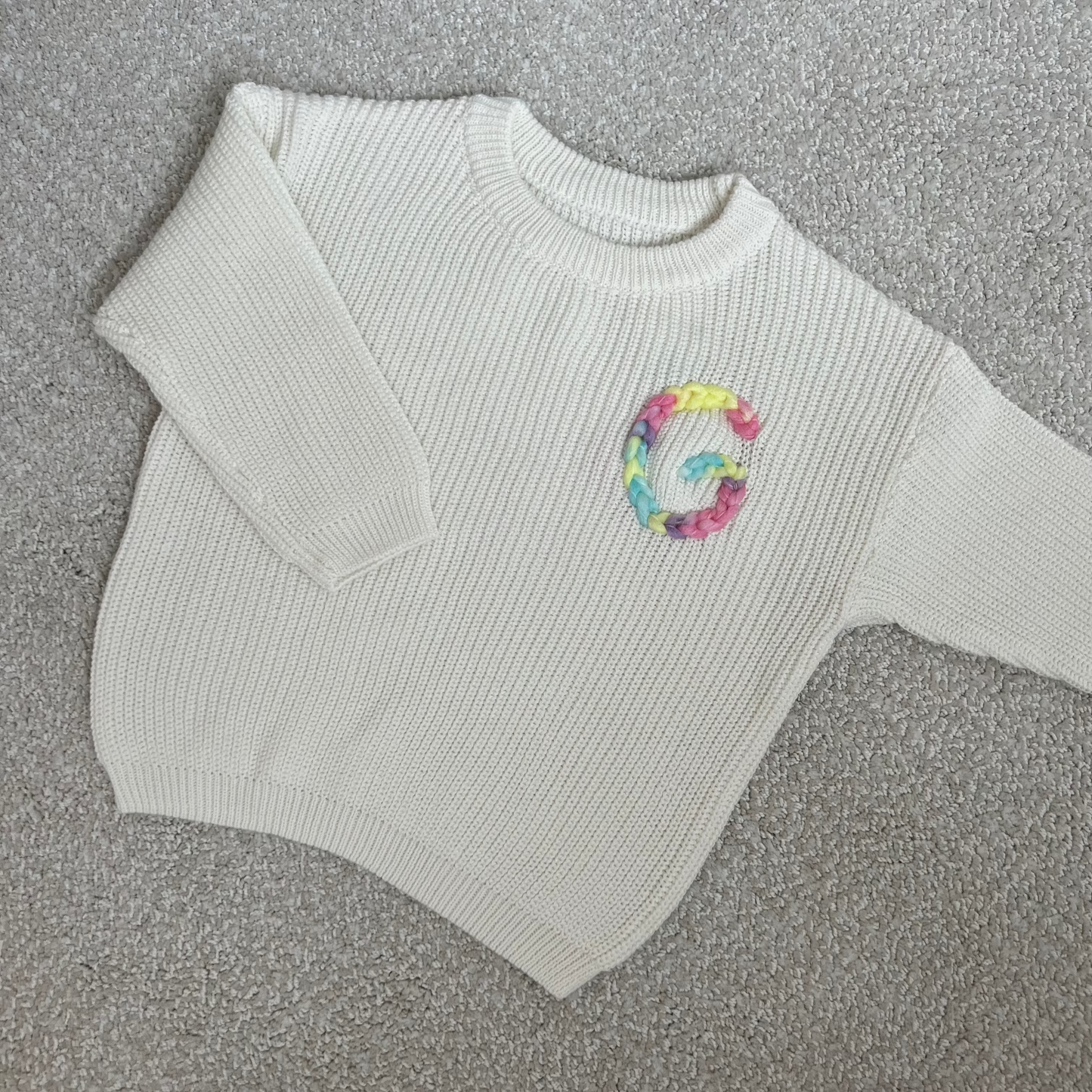 Initial Sweater | Multiple Colors Oversized Knit Newborn to 6 Years