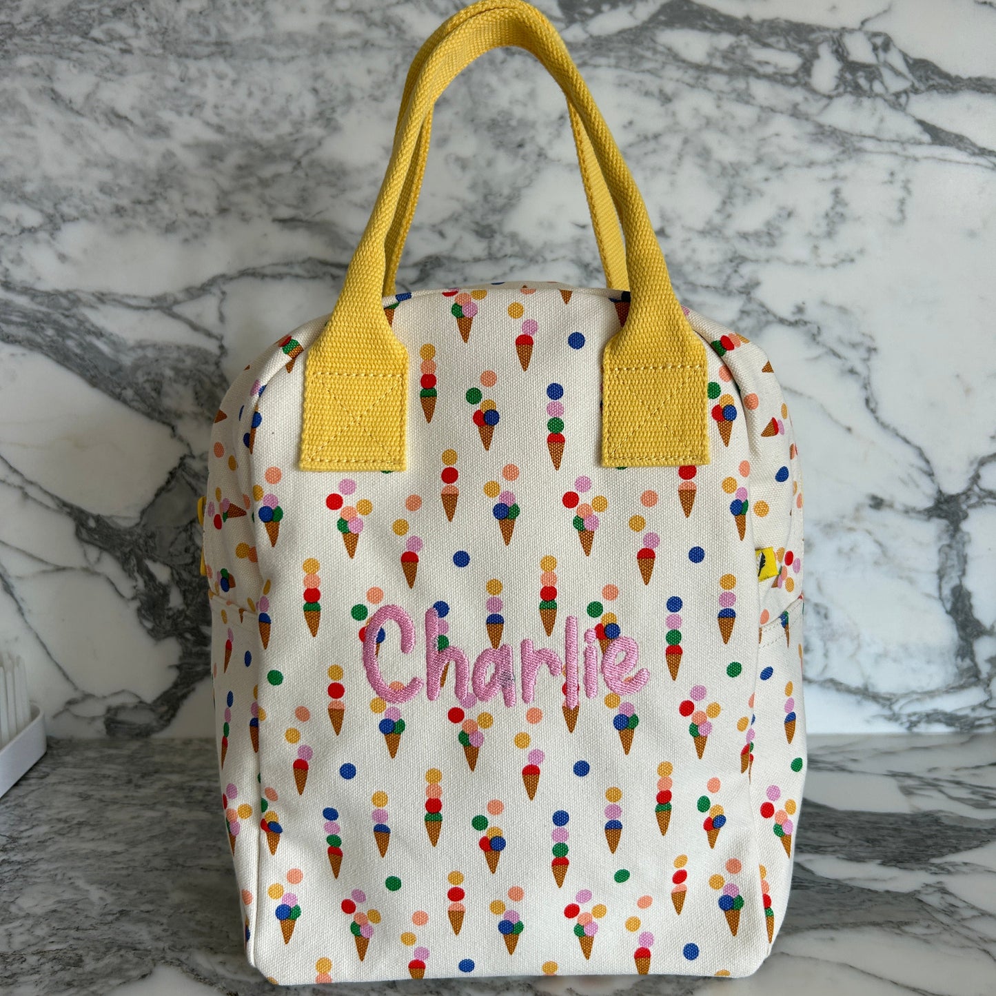 Custom Lunch or Snack Bag ICE CREAM | Clean, Non-Toxic Machine Washable