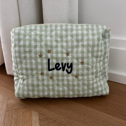 Gingham pouch | Available in Pink, Green, Purple or Blue