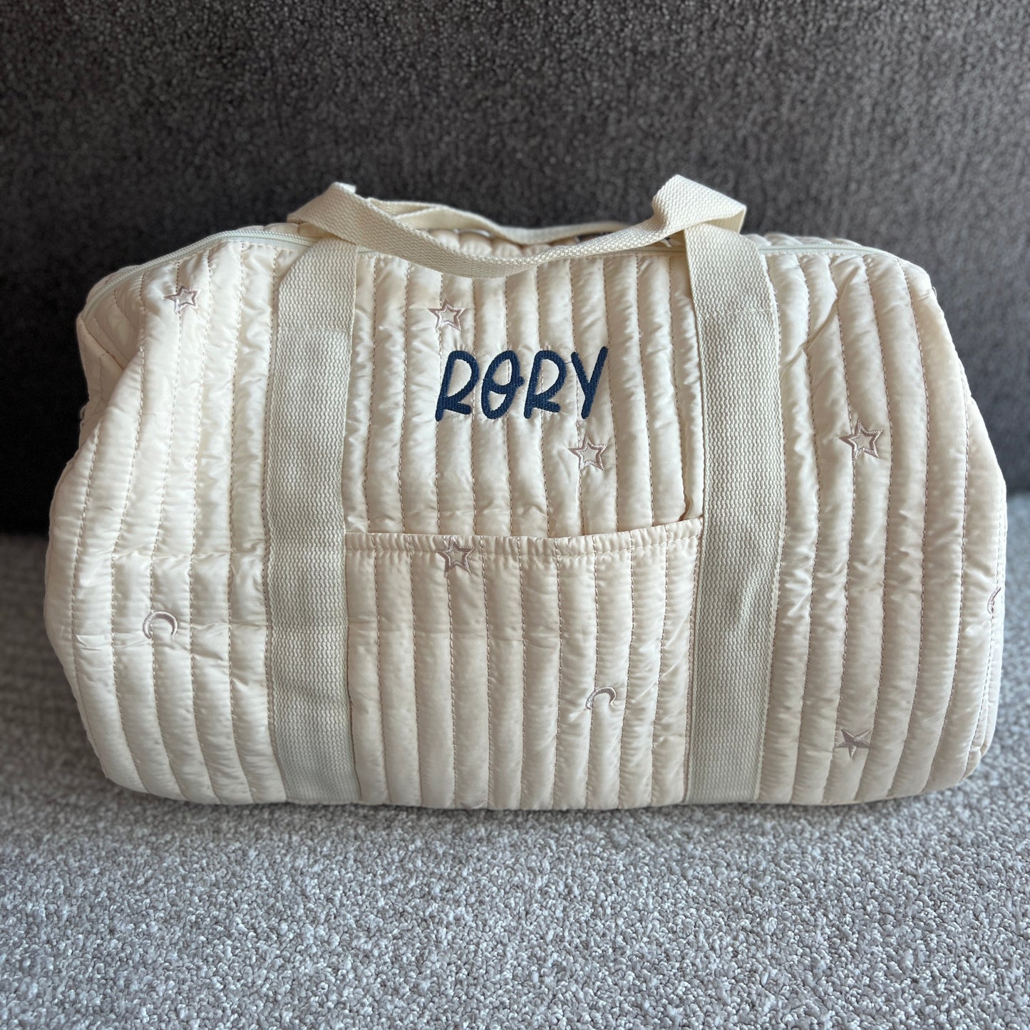 Star Diaper Bag / Overnight Bag PINK | Machine Embroidery