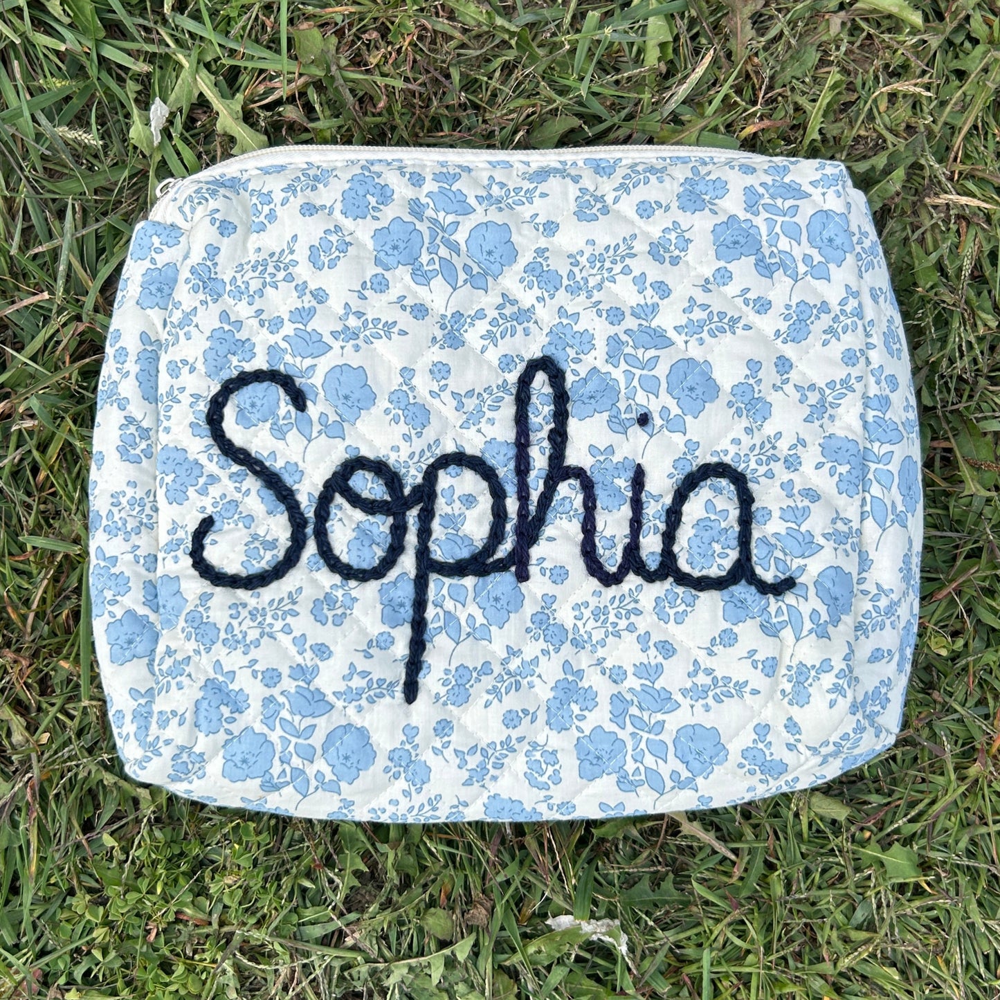 Blue Floral Pouch