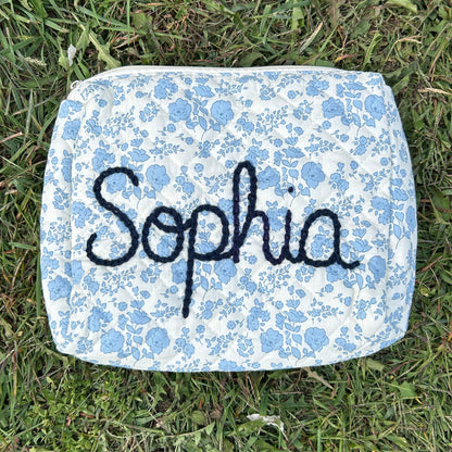 Blue Floral Pouch