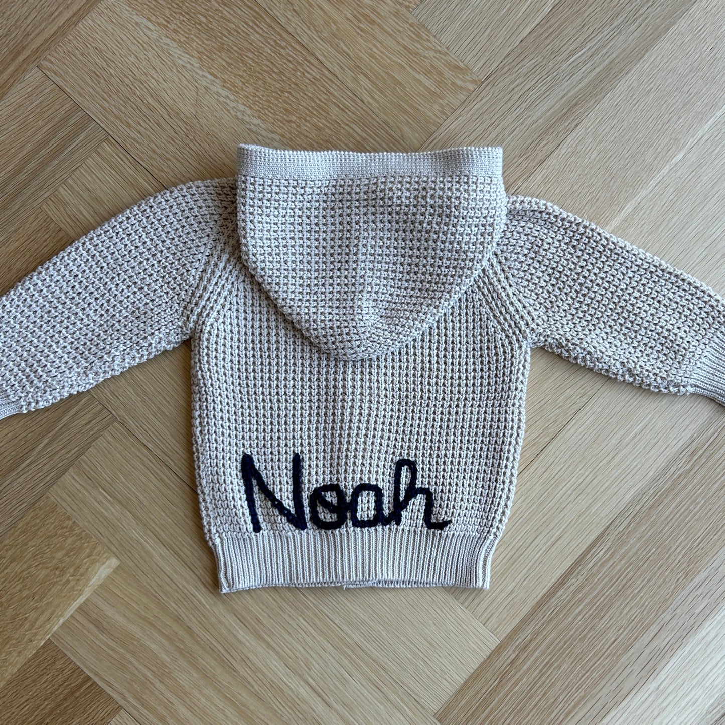 Hooded Waffle Cardigan | Oatmeal, Brown or Navy