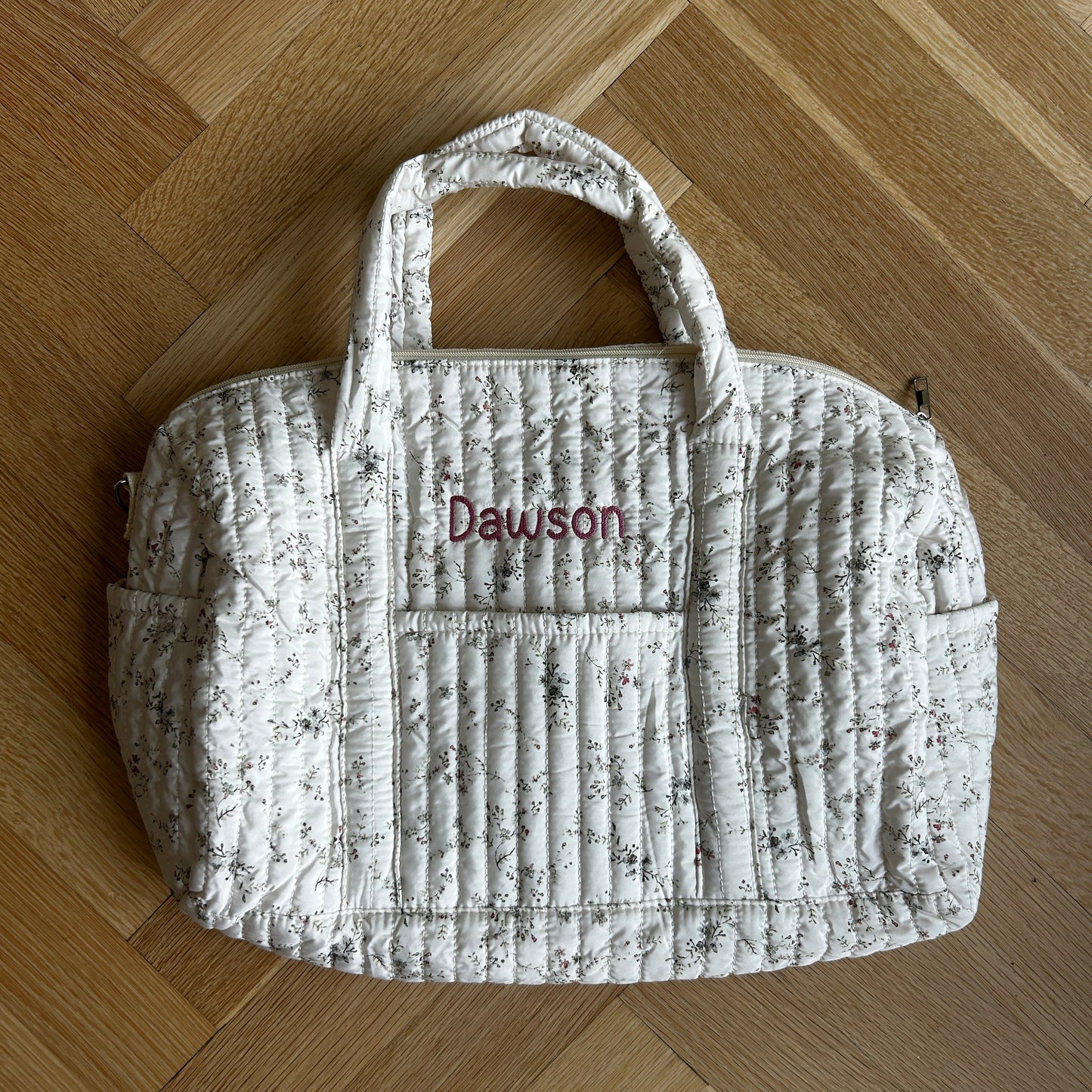 Floral Diaper Bag / Overnight Bag | Machine Embroidery