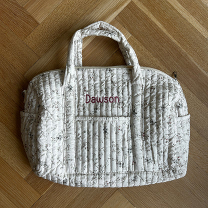 Floral Diaper Bag / Overnight Bag | Machine Embroidery