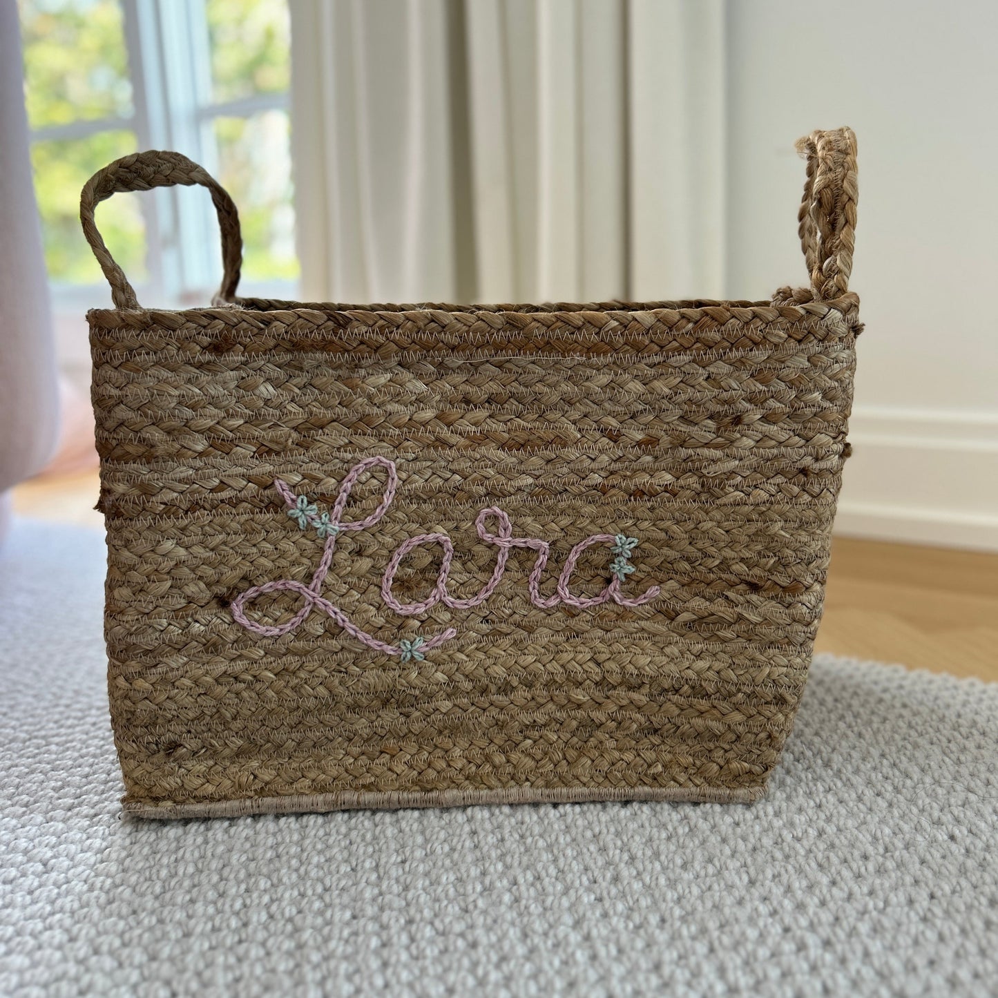 Rectangular Jute Basket | Custom Bin for storage, gardening, organizing