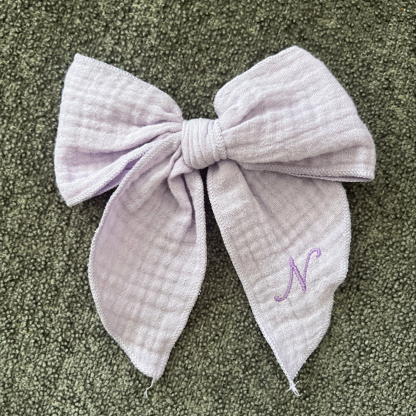 Oversized Bow Clip | Hair accessory for toddlers & Girls | Machine Embroidery