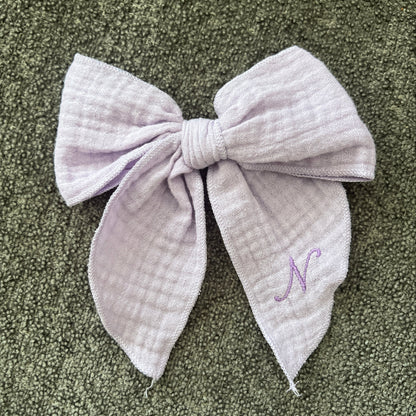 Oversized Bow Clip | Hair accessory for toddlers & Girls | Machine Embroidery