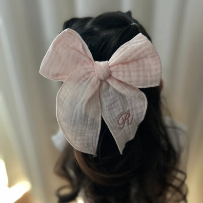 Oversized Bow Clip | Hair accessory for toddlers & Girls | Machine Embroidery