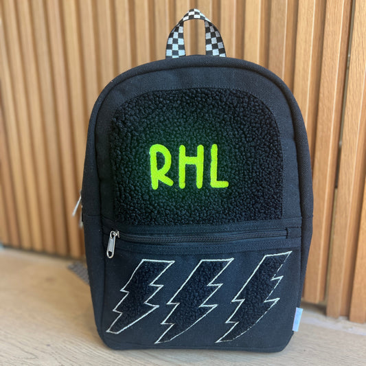 PRE-ORDER : Black Toddler Lightning Bouclé Backpack