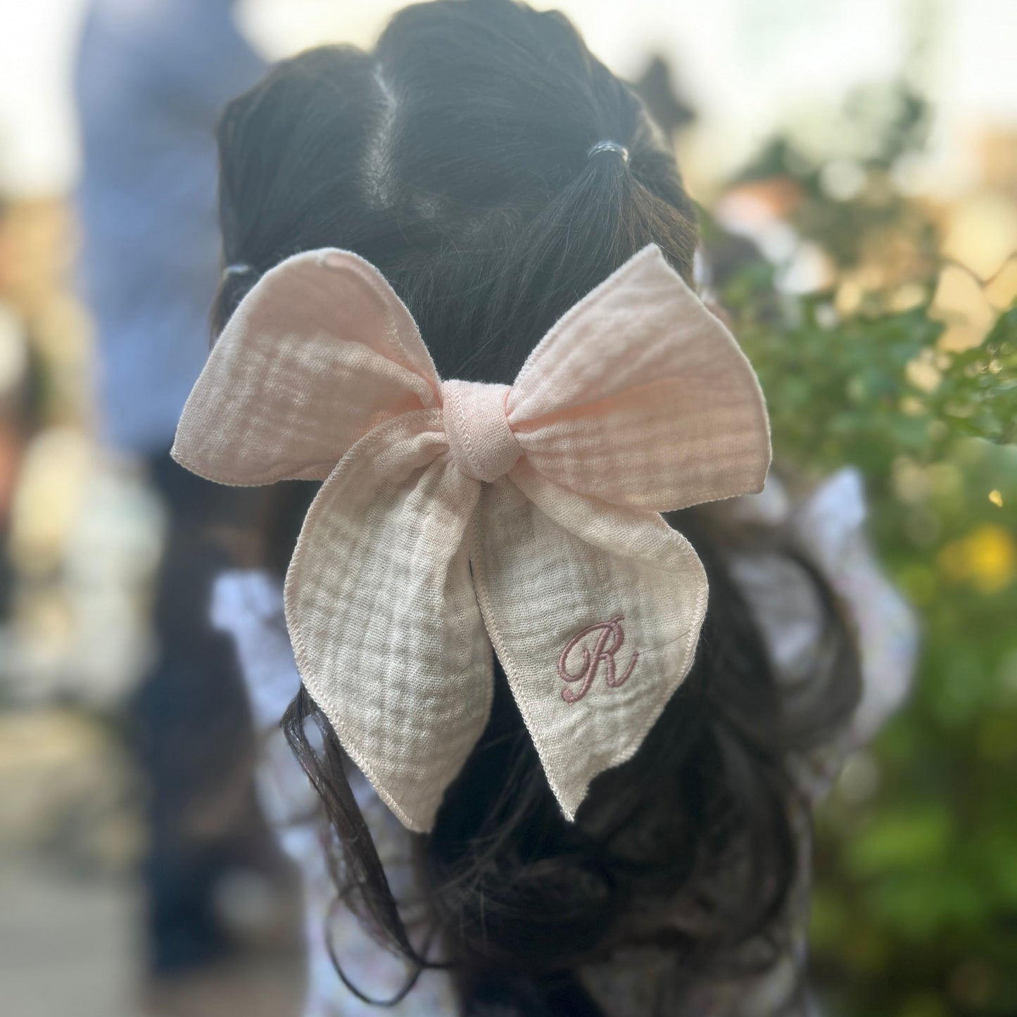 Oversized Bow Clip | Hair accessory for toddlers & Girls | Machine Embroidery