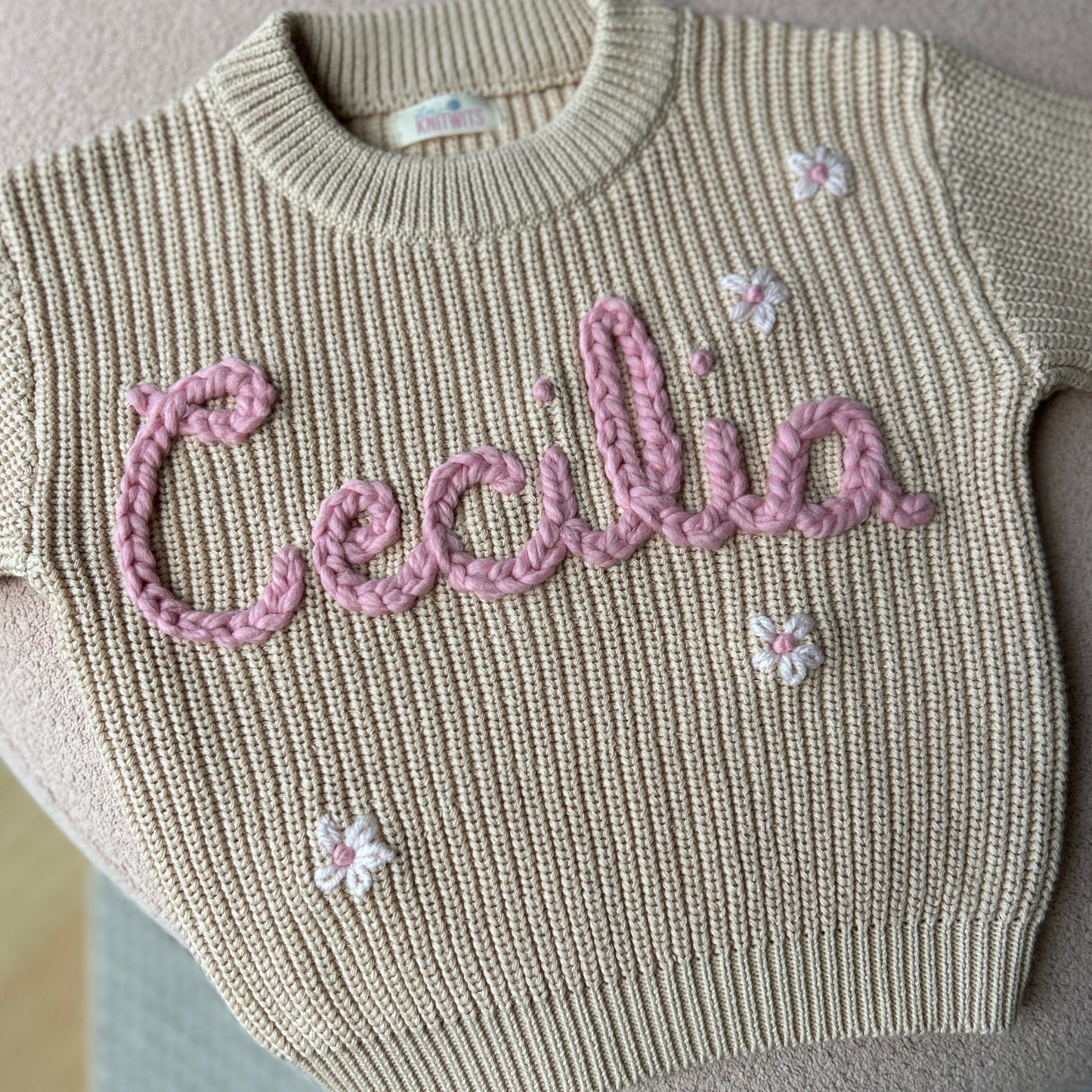 Custom Name Sweater | Multiple Colors Oversized Knit Newborn to 6 Years