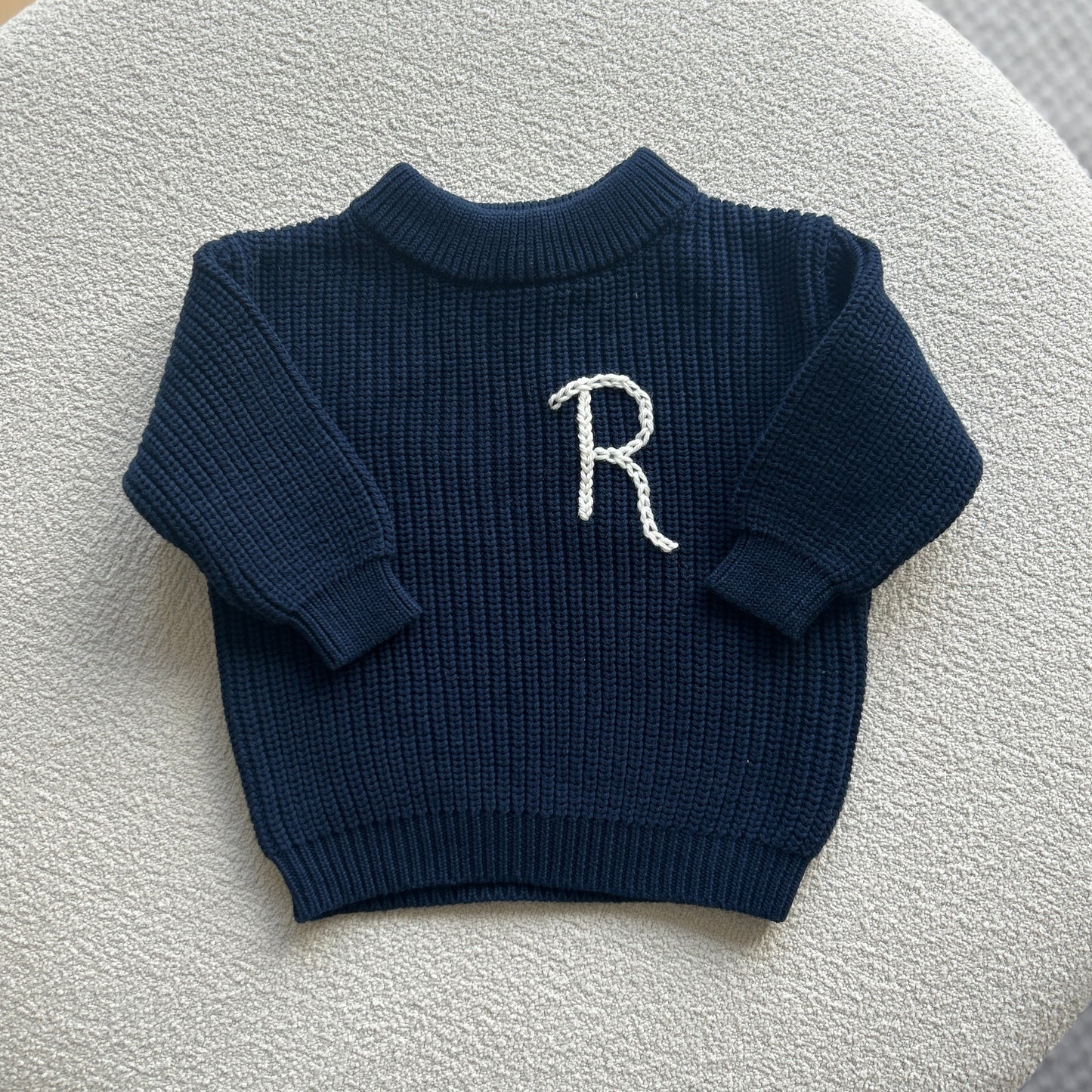 Initial Sweater | Multiple Colors Oversized Knit Newborn to 6 Years