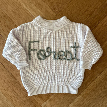 Custom Name Sweater | Multiple Colors Oversized Knit Newborn to 6 Years