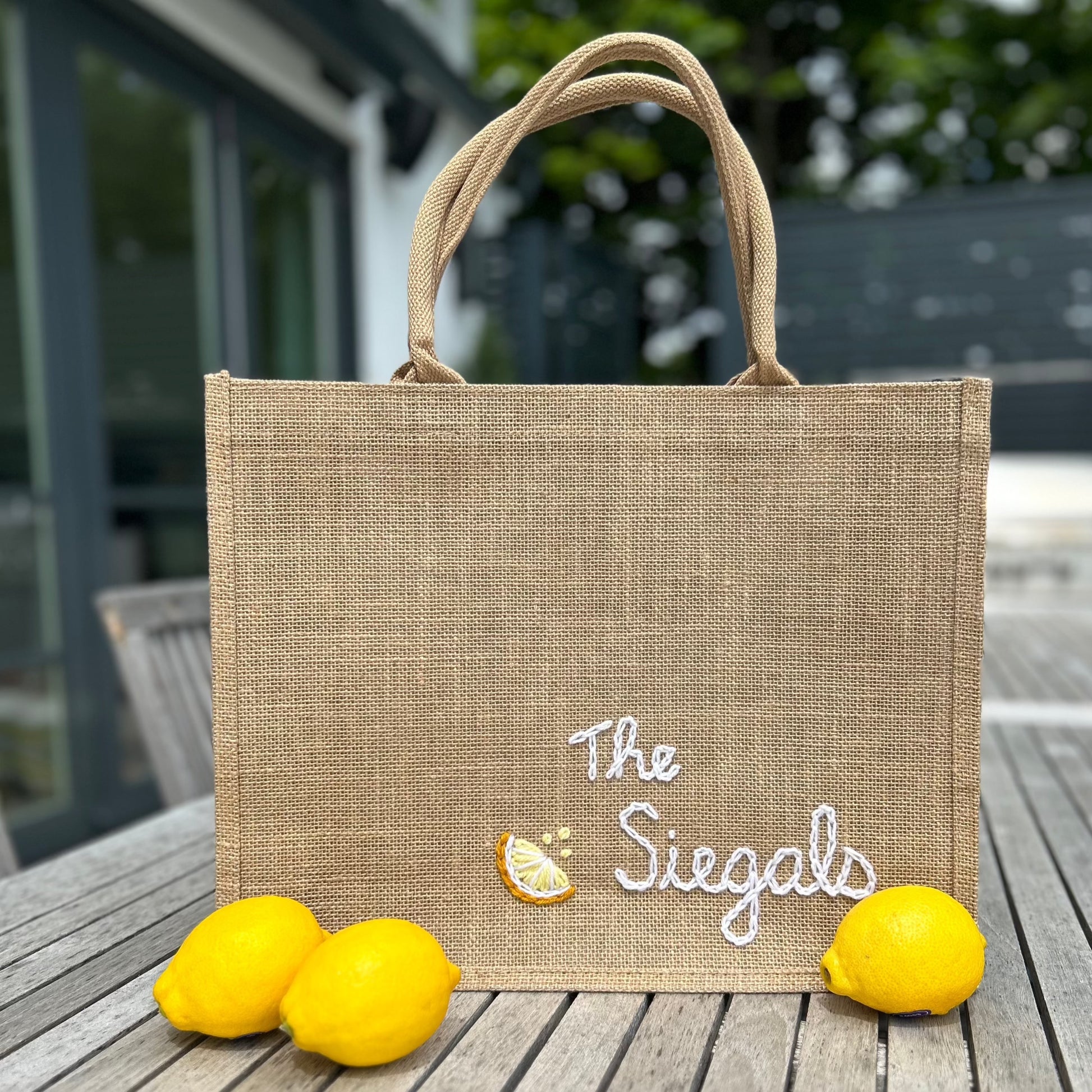 The Custom Beach Tote| Rectangular Jute Beach Bag – Les Knitwits