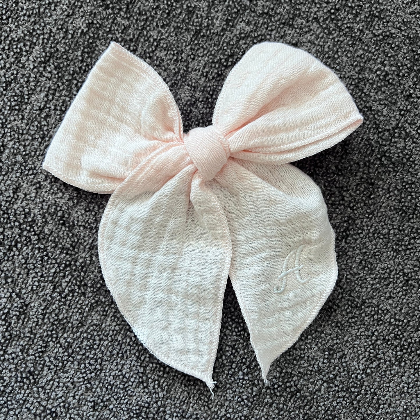 Oversized Bow Clip | Hair accessory for toddlers & Girls | Machine Embroidery