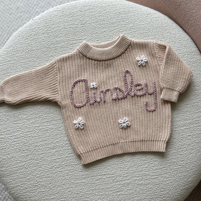 Custom Name Sweater | Multiple Colors Oversized Knit Newborn to 6 Years