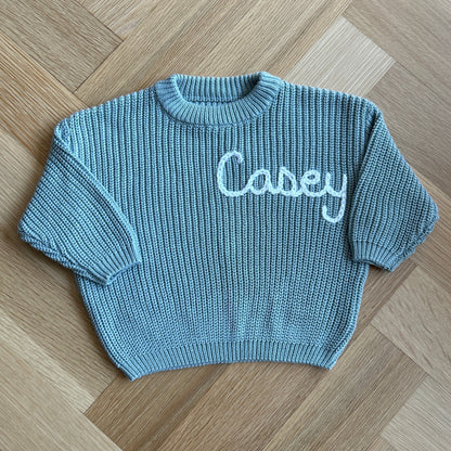 Custom Name Sweater | Multiple Colors Oversized Knit Newborn to 6 Years