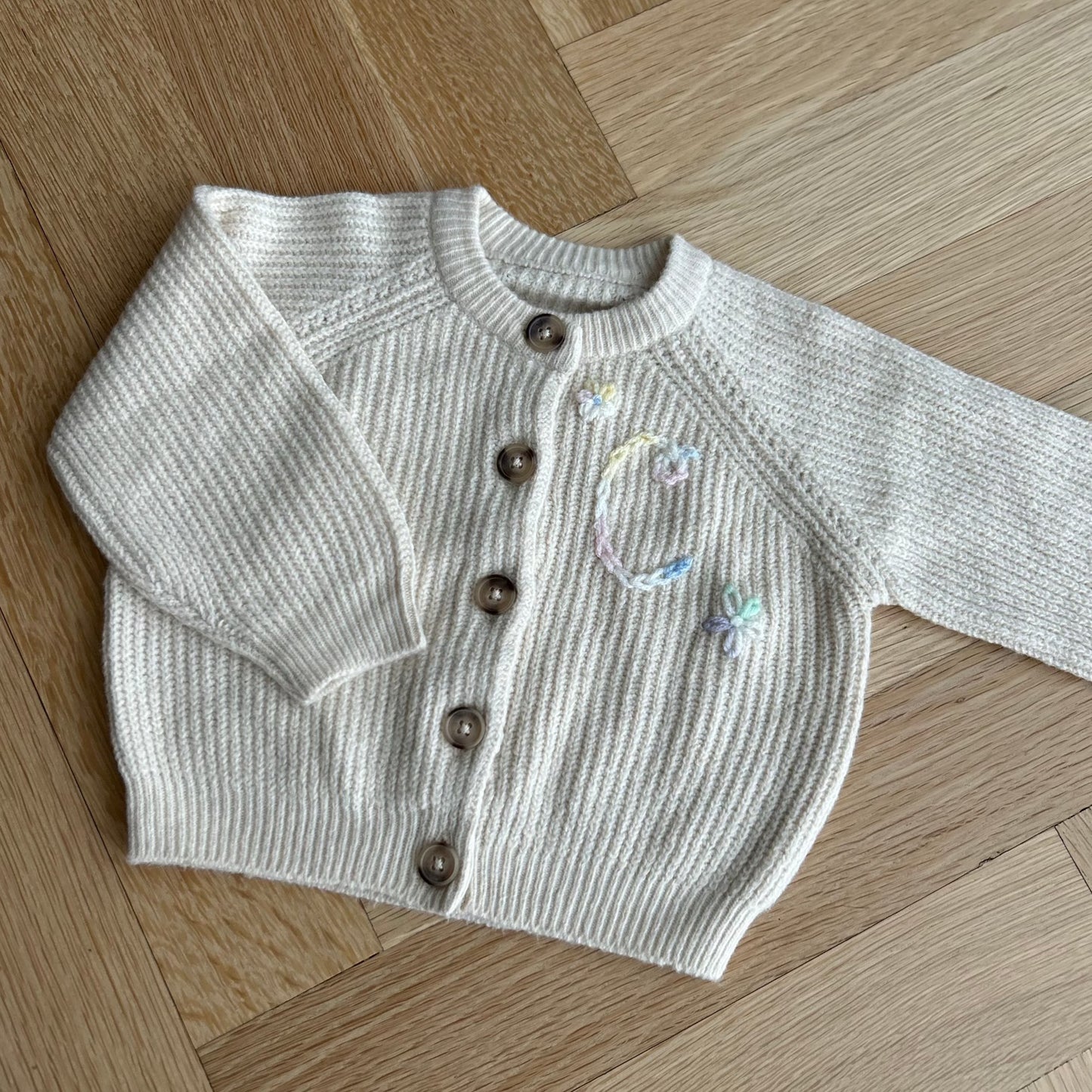 Beige Toddler Soft Cardigan | Custom Knit Cardi for 2-4 Years Old