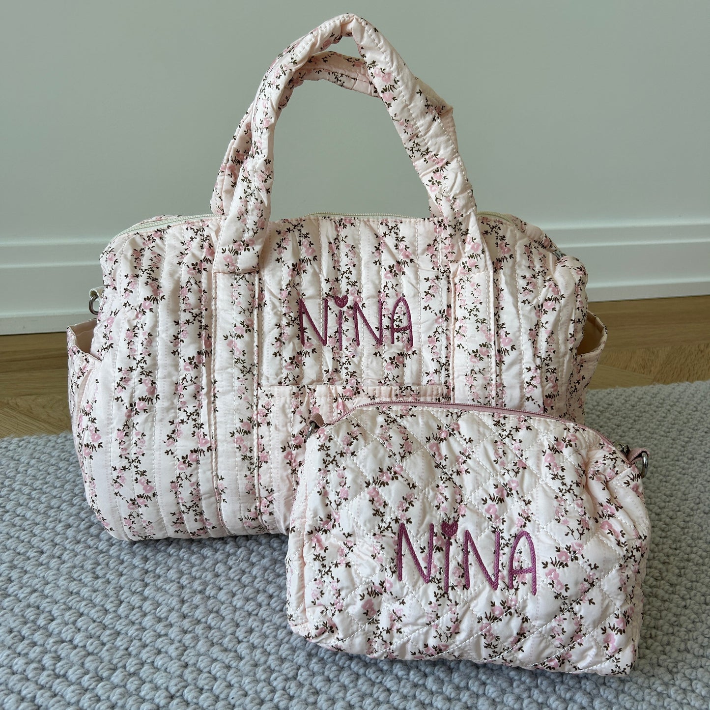 *NEW* Pink Floral Duffel & Pouch Bundle