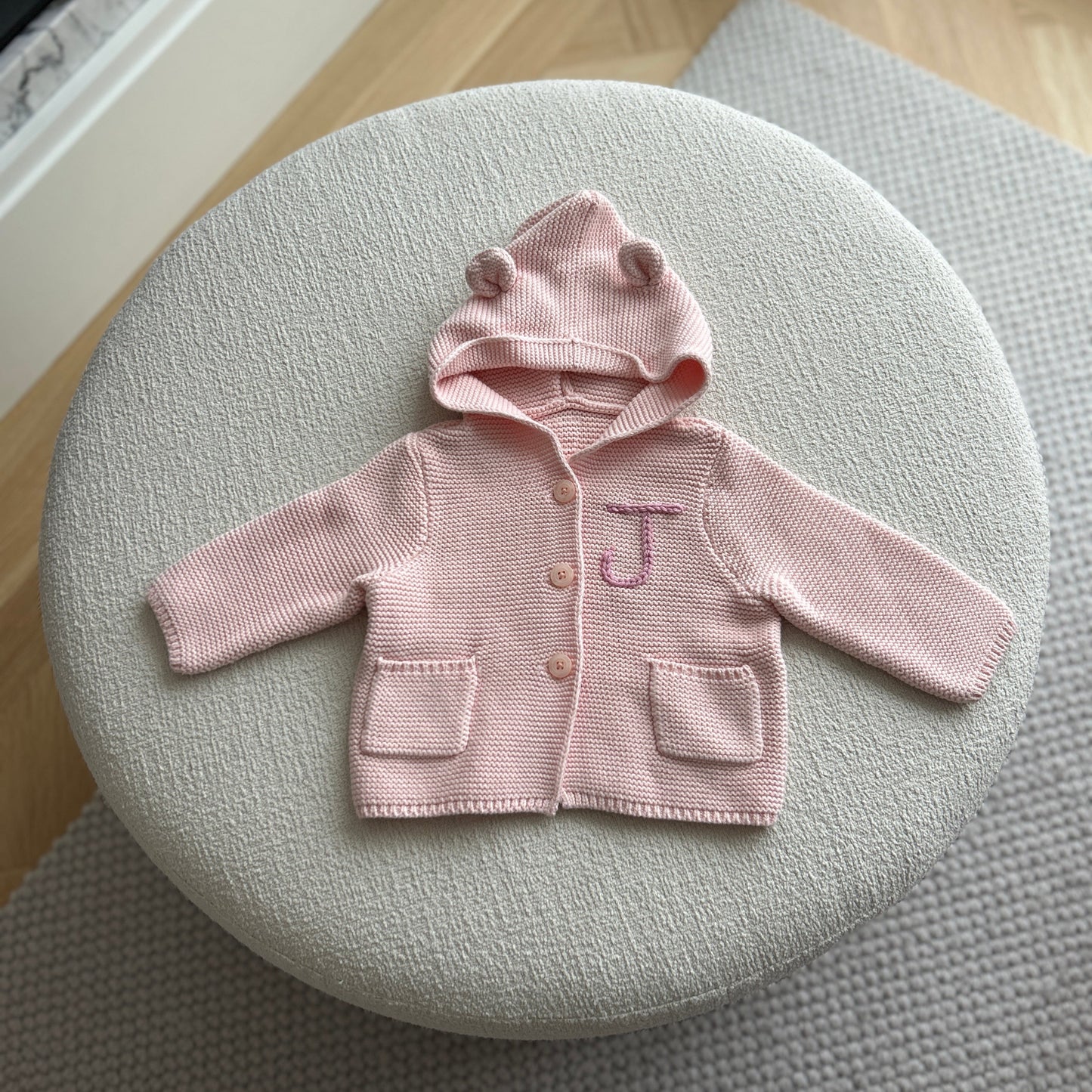 Newborn Baby Bear Set in Pink | 3-6 Months two-piece knit set