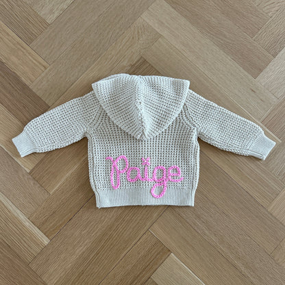 Hooded Waffle Cardigan | Oatmeal, Pink, Brown or Navy
