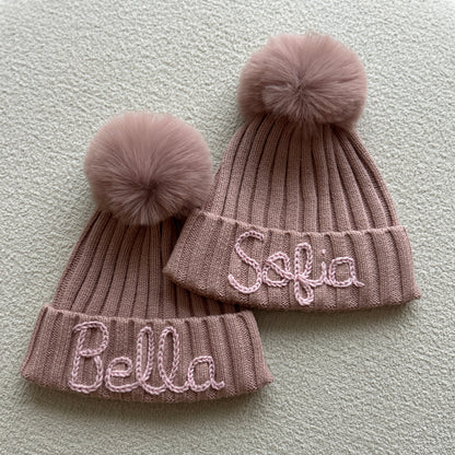 Ribbed Pompom Hat | Winter hat for Babies & Toddlers