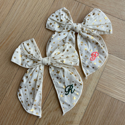 Oversized Bow Clip | Hair accessory for toddlers & Girls | Machine Embroidery