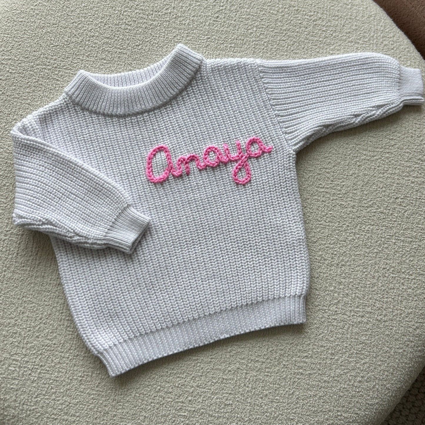 Custom Name Sweater | Multiple Colors Oversized Knit Newborn to 6 Years