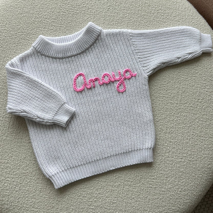 Custom Name Sweater | Multiple Colors Oversized Knit Newborn to 6 Years