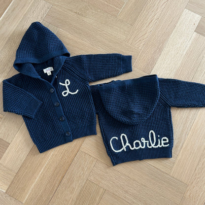 Hooded Waffle Cardigan | Oatmeal, Pink, Brown or Navy